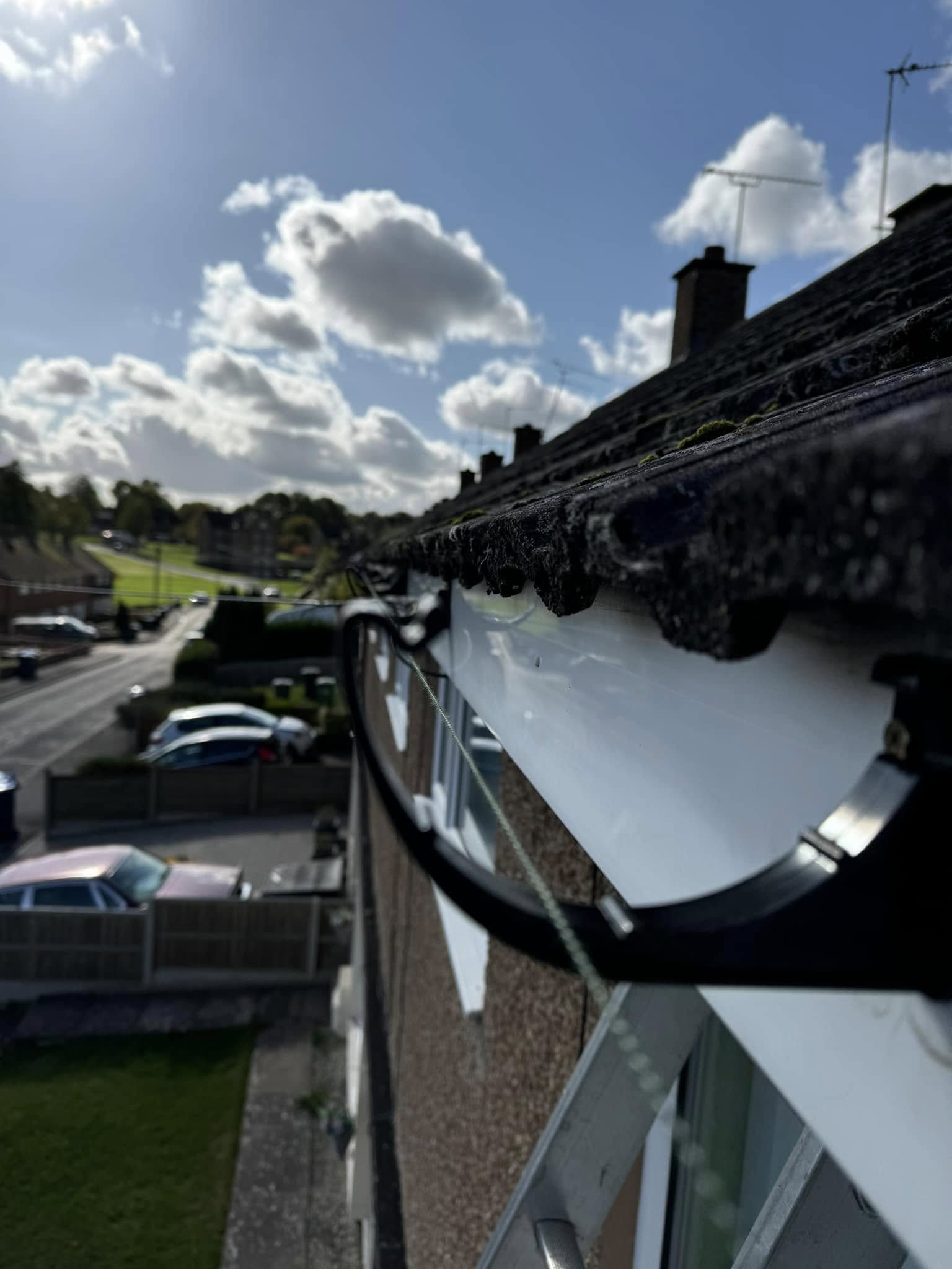 Work carried out shows that the gutter has efficient fall to the downpipe
